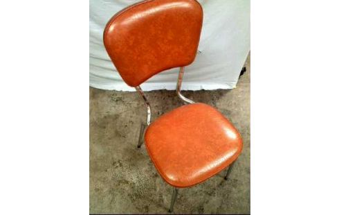 STUHL BEINE METALL LEDEROPTIK HELLBRAUN