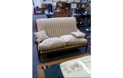 SOFA BIEDERMEIER EICHE 2-SITZER BEIGE
