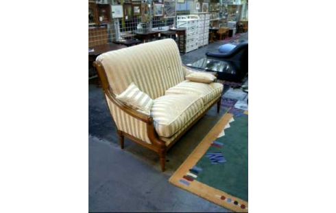 SOFA BIEDERMEIER EICHE 2-SITZER BEIGE