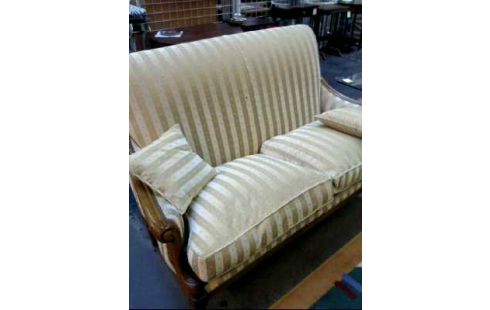 SOFA BIEDERMEIER EICHE 2-SITZER BEIGE
