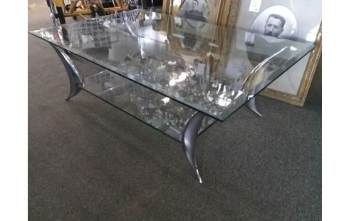TABLE BASSE VERRE MANQUE VENTOUSES