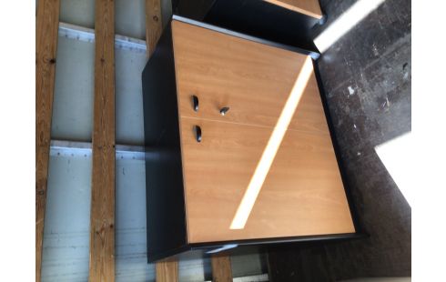 MEUBLE DE BUREAU 2 PORTES NOIR