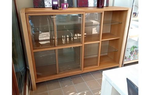 MEUBLE IKEA BOIS CLAIR PORTES COULISSANTES VERRE