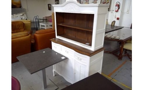 BUFFET VAISSELIER ANCIEN PATINÉ BLANC BICOLORE
