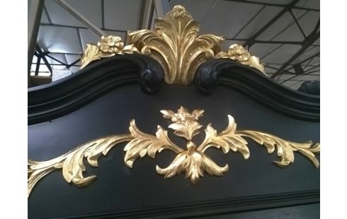 ARMOIRE NOIRE ET OR STYLE BAROQUE AVEC MIROIR BISEAUTÉ