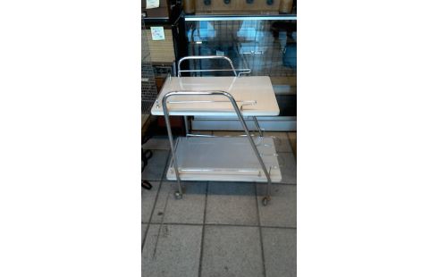 DESSERTE A ROULETTES FORMICA BLANC