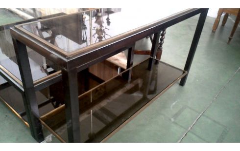 TABLE CONSOLE VINTAGE LAITON TEINTE GLACE