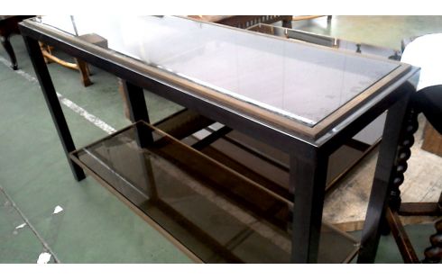TABLE CONSOLE VINTAGE LAITON TEINTE GLACE