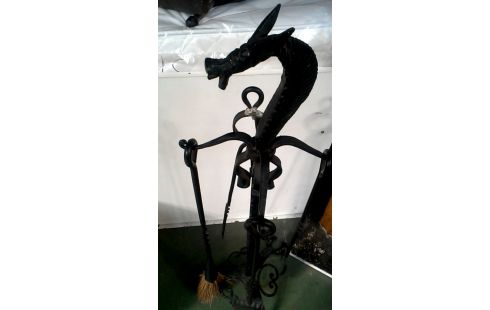 JUEGO DE CHIMENEA, , CABALLO HIERRO FORJA