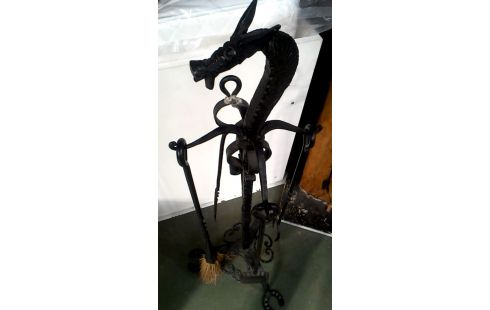 JUEGO DE CHIMENEA, , CABALLO HIERRO FORJA