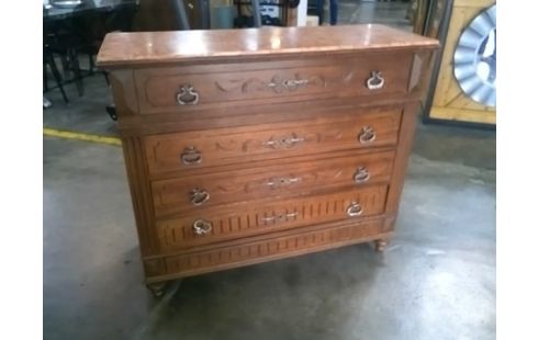 COMMODE ANCIENNE 4 TIROIRS MARBRE ROSE