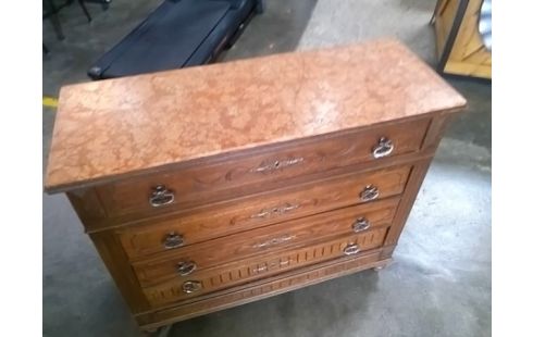 COMMODE ANCIENNE 4 TIROIRS MARBRE ROSE