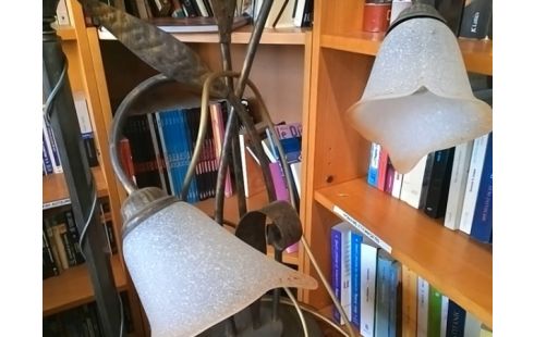 LAMPE METAL 2 BR VERRE