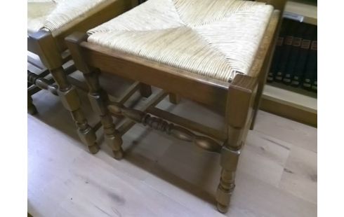 LOT DE 6 CHAISES RUSTIQUES