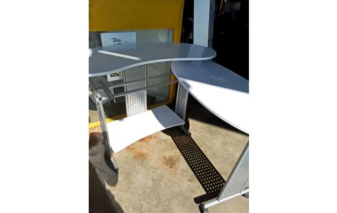 BUREAU LAQUÉ BLANC DÉPLIANT