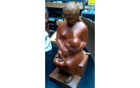 STATUE FRAU MET KIND, , HOLZ