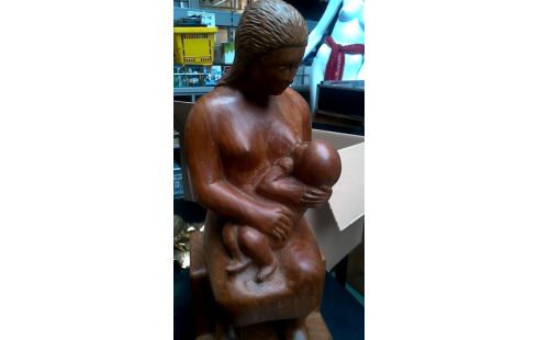 STATUE FRAU MET KIND, , HOLZ
