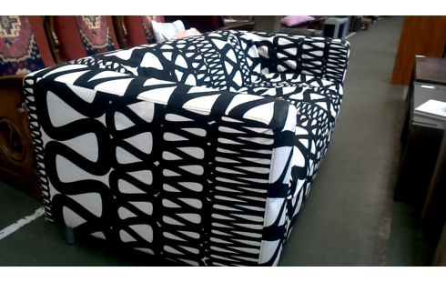 SESSEL 1 2 PLÄTZE IKEA SCHWARZ WEISS STOFF