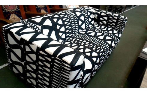 SESSEL 1 2 PLÄTZE IKEA SCHWARZ WEISS STOFF