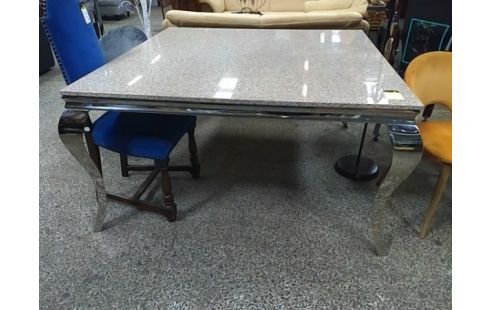TABLE A MANGER PLATEAU GRANIT PIEDS METAL