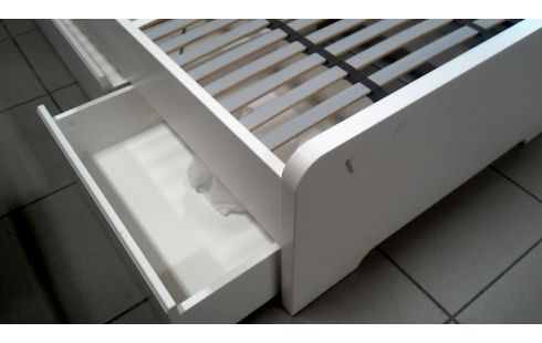 LIT 90X200 IKEA BLANCHE 2 TIROIRS