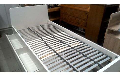 LIT 90X200 IKEA BLANCHE 2 TIROIRS