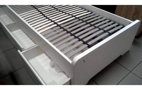 LIT 90X200 IKEA BLANCHE 2 TIROIRS