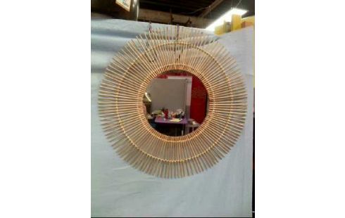 SPIEGEL RUND RATTAN-RAHMEN