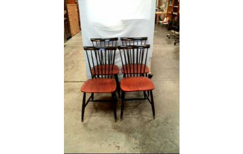 STUHL TEAKHOLZ 4ER-SET 60ER JAHRE VINTAGE