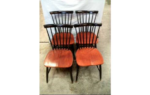 STUHL TEAKHOLZ 4ER-SET 60ER JAHRE VINTAGE