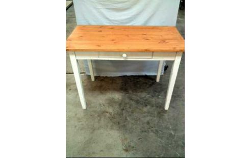 TISCH HOLZ GESTELL WEIß MIT SCHUBLADE