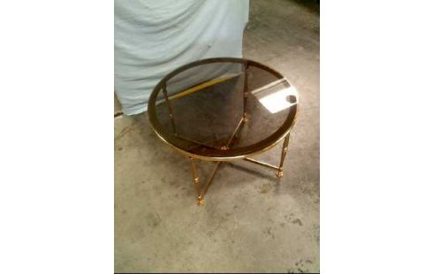 TISCH GLASPLATTE RUND GOLDFARBEN 4-BEINE