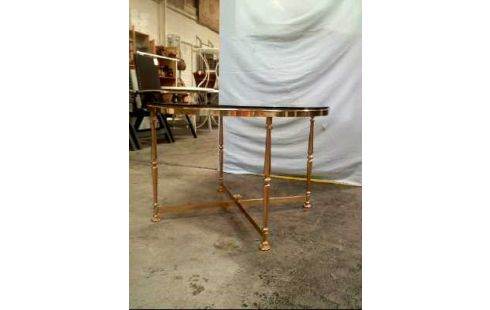 TISCH GLASPLATTE RUND GOLDFARBEN 4-BEINE