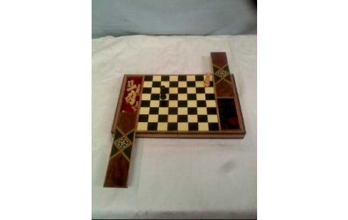 SCHACHSPIEL KLAPPBAR HOLZ LACKIERT VERZIERT