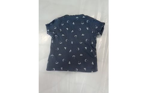 T-SHIRT GRIS MOTIF PALMIERS ET CLAQUETTES- 3MOIS