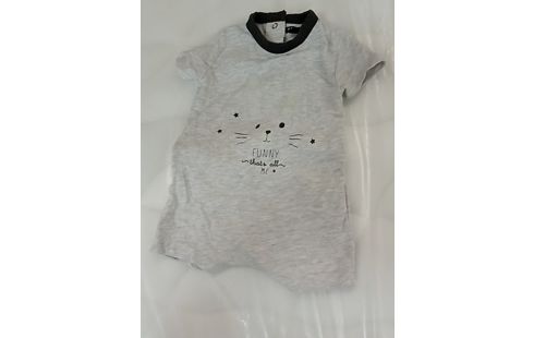 BODY SHORT MANCHE COURTE DESSIN LAPIN ET MOTIF ÉTOILES- 3MOIS