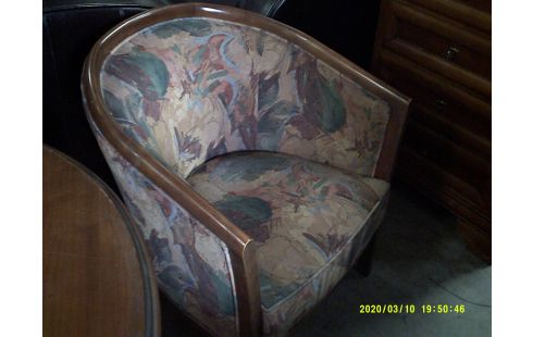 FAUTEUIL CLUB BOIS TISSU