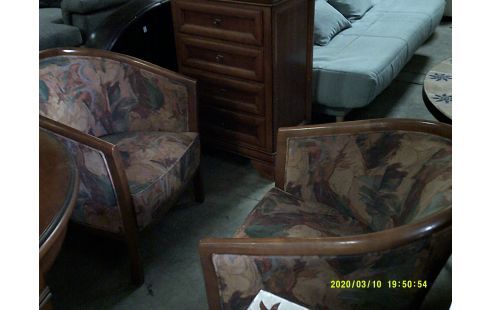 FAUTEUIL CLUB BOIS TISSU