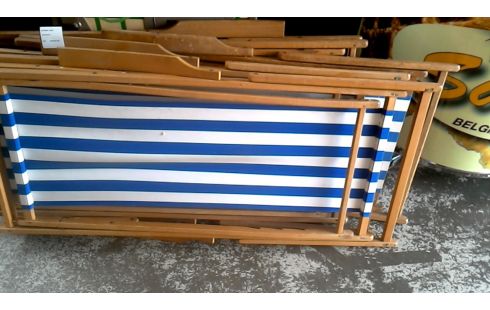STRANDSTOEL VINTAGE BLAUW WIT