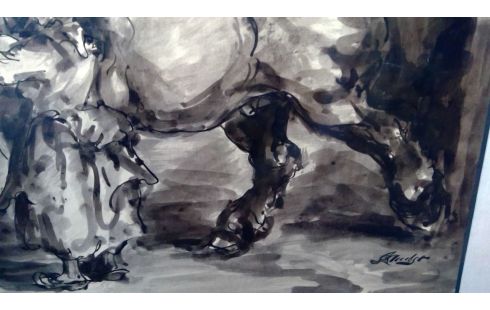 KADER TEKENING CHINESE INKT ALFRED OST