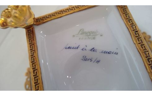 MILIEU DE TABLE LIMOGES PEINT A LA MAIN