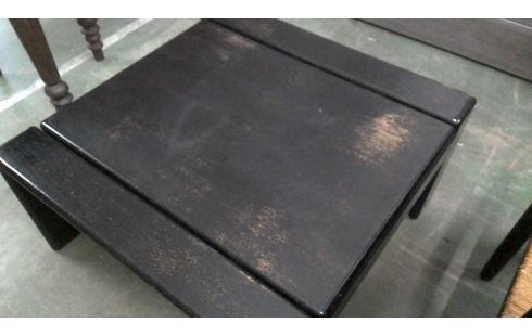 WOHNZIMMERTISCH 1 SCHWARZ MASSIV IM VINTAGE-STIL