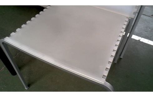 4 CHAISES DESIGN GRIS METAL PVC