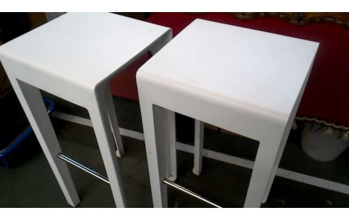 TABOURET DE BAR L UNITE BLANCHE ALUMINIUM, , CHAISE DE JARDIN