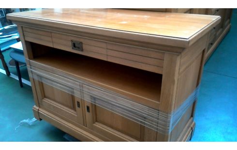 MUEBLE TELE MACIZO ROBLE 1 CAJÓN 2 PUERTAS