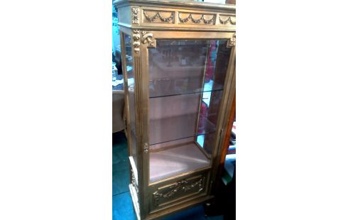 VITRINEKAST GOUD KLEUR 1 DEUR GESLEPEN GLAS