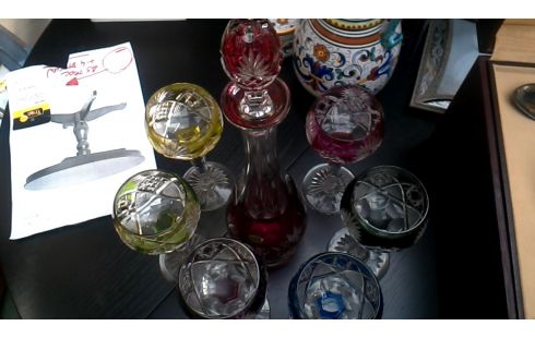 KARAF MET 6 GLAZEN VAL SAINT LAMBERT KRISTAL