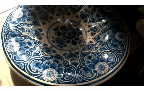 ASSIETTE GRAND DELFT BLANCHE BLEUE MEMOIRE VIVE