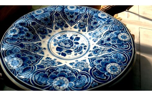 ASSIETTE GRAND DELFT BLANCHE BLEUE MEMOIRE VIVE