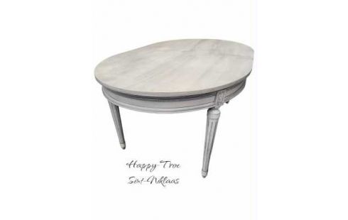 TABLE DE SALLE A MANGER OVALE CERUSE STYLE LOUIS XIV